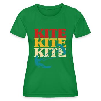 Rétro Kitesurf Kitesurf Kitesurf Kitesurf - T-shirt sport Femme - vert - Devant - AI Model Female 172 dark (172cm)