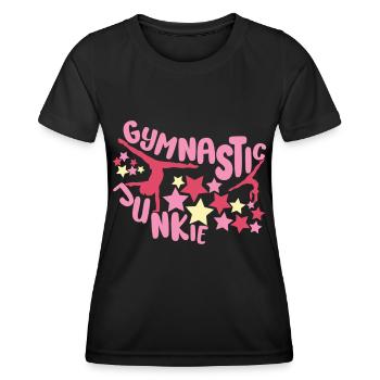 Gymnastic Junkie Design - Funny Gymnast Gift Idea - Frauen Funktions-T-Shirt - Schwarz - Vorne - AI Model Female 172 light (172cm)