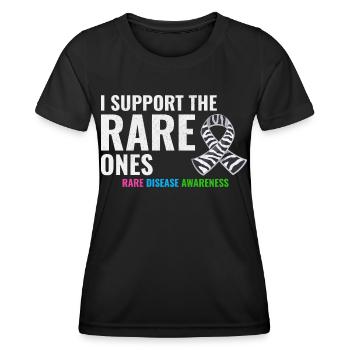 Soutien aux maladies rares : renforcer la sensibilisation - T-shirt sport Femme - noir - Devant - AI Model Female 172 light (172cm)