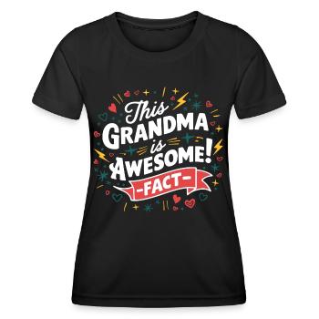 Oma ist die Beste großartige Oma - Frauen Funktions-T-Shirt - Schwarz - Vorne - AI Model Female 172 light (172cm)