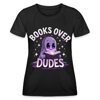 Ghost Woman Loves Reading Halloween - Women's Functional T-Shirt - black - Front - AI Model Female 172 light (172cm)