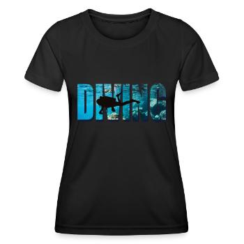 Diving diver in the water - Women's Functional T-Shirt - black - Front - AI Model Female 172 light (172cm)