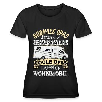 Coole Opas fahren Wohnmobil - Frauen Funktions-T-Shirt - Schwarz - Vorne - AI Model Female 172 light (172cm)