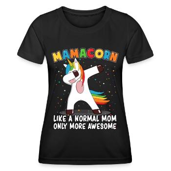 Mamacorn Dabbing Unicorn Unicorn Mom Mom Mom Mom - Women's Functional T-Shirt - black - Front - AI Model Female 172 light (172cm)