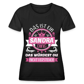 Sandra Name Vorname Namenstag Namensgeschenk - Frauen Funktions-T-Shirt - Schwarz - Vorne - AI Model Female 172 light (172cm)