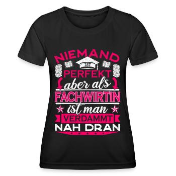 Fachwirtin Abschluss Weiterbildung Geschenk - Frauen Funktions-T-Shirt - Schwarz - Vorne - AI Model Female 172 light (172cm)