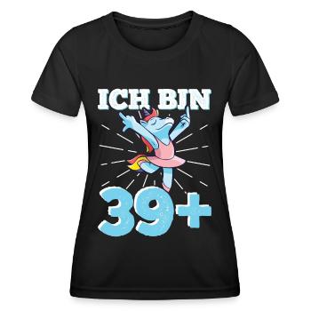 40. Geburtstag Frau 40er 40ter Ich bin 39+ plus - Frauen Funktions-T-Shirt - Schwarz - Vorne - AI Model Female 172 light (172cm)