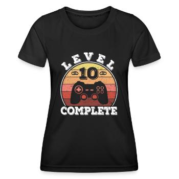 10e anniversaire de mariage 10 ans de mariage marié gamer - T-shirt sport Femme - noir - Devant - AI Model Female 172 light (172cm)
