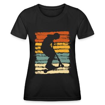 Scooter scooter pliante - T-shirt sport Femme - noir - Devant - AI Model Female 172 light (172cm)