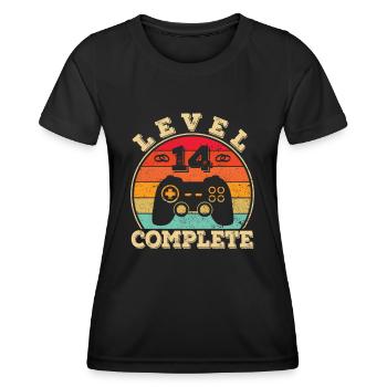 14 ans de mariage 14 ans de mariage Mariage d’ivoire - T-shirt sport Femme - noir - Devant - AI Model Female 172 light (172cm)