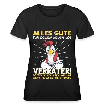 Jobwechsel Neuer Job Abschied Kollege neue Arbeit - Frauen Funktions-T-Shirt - Schwarz - Vorne - AI Model Female 172 light (172cm)