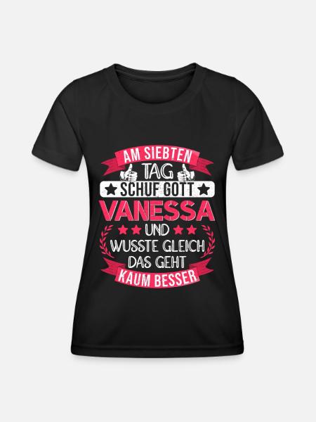 Vanessa Name Vorname Namenstag Namensgeschenk - Frauen Funktions-T-Shirt - Schwarz