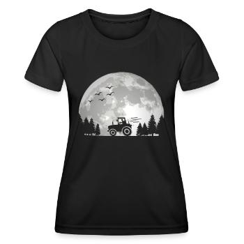 Tractor driver Tractor Tractor Farmer Moon - Women's Functional T-Shirt - black - Front - AI Model Female 172 light (172cm)