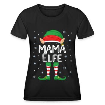 Mama Elfe Kostüm Weihnachten Kostüm Familie Elfen - Frauen Funktions-T-Shirt - Schwarz - Vorne - AI Model Female 172 light (172cm)
