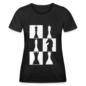 Chess Chess Player Chess Pieces Chess Board - Women's Functional T-Shirt - black - Front - AI Model Female 172 light (172cm)