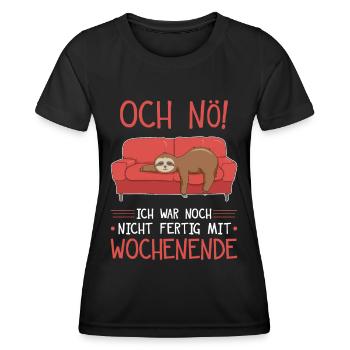 Faultier Montag Sprüche und Geschenke - Frauen Funktions-T-Shirt - Schwarz - Vorne - AI Model Female 172 light (172cm)