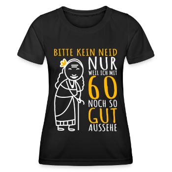 60. Geburtstag Frau 60er Ich bin 60 Jahre alt Dame - Frauen Funktions-T-Shirt - Schwarz - Vorne - AI Model Female 172 light (172cm)