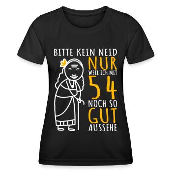54. Geburtstag Frau 54er Ich bin 54 Jahre alt Dame - Frauen Funktions-T-Shirt - Schwarz - Vorne - AI Model Female 172 light (172cm)