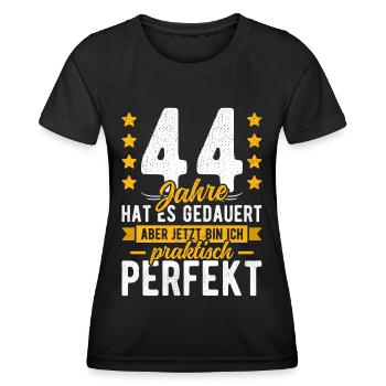 44 Geburtstag Mann 44er 44ter Ich bin 44 Jahre alt - Frauen Funktions-T-Shirt - Schwarz - Vorne - AI Model Female 172 light (172cm)