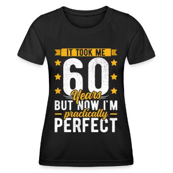 60. Geburtstag 60 Jahre alt Mann Frau 60ter 60er - Frauen Funktions-T-Shirt - Schwarz - Vorne - AI Model Female 172 light (172cm)