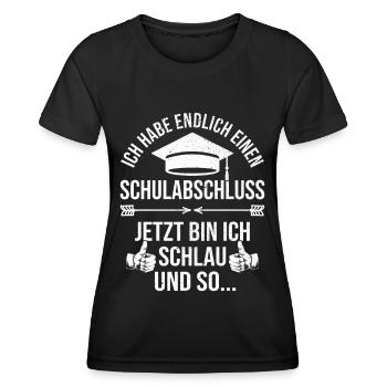 Abschluss Schulabschluss Abi Realschule Abitur - Frauen Funktions-T-Shirt - Schwarz - Vorne - AI Model Female 172 light (172cm)