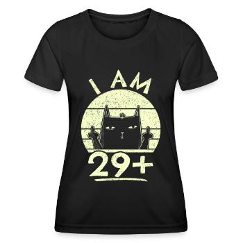30. Geburtstag Frau 30ter 30 Jahre - I AM 29+ PLUS - Frauen Funktions-T-Shirt - Schwarz - Vorne - AI Model Female 172 light (172cm)