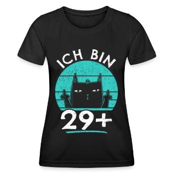 30. Geburtstag Frau 30er 30ter Ich bin 29+ plus - Frauen Funktions-T-Shirt - Schwarz - Vorne - AI Model Female 172 light (172cm)