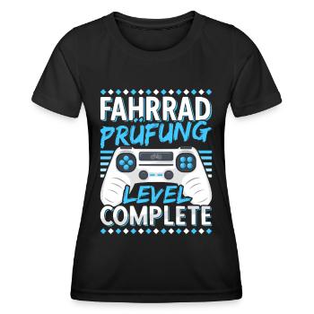Fahrradprüfung Radfahrprüfung Fahrradführerschein - Frauen Funktions-T-Shirt - Schwarz - Vorne - AI Model Female 172 light (172cm)