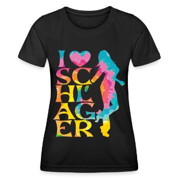Schlager Schlagermusik Schlagerfan Party Outfit - Frauen Funktions-T-Shirt - Schwarz - Vorne - AI Model Female 172 light (172cm)