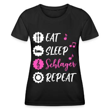 Schlager Schlagermusik Schlagerfan Schlagerparty - Frauen Funktions-T-Shirt - Schwarz - Vorne - AI Model Female 172 light (172cm)