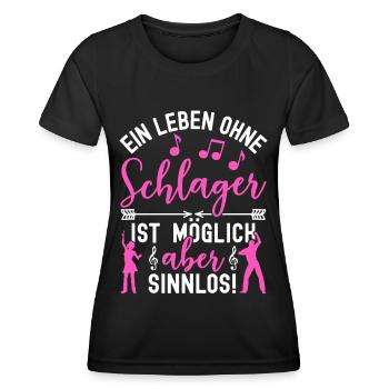 Schlager Schlagermusik Schlagerfan Schlagerparty - Frauen Funktions-T-Shirt - Schwarz - Vorne - AI Model Female 172 light (172cm)