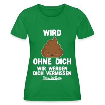 Kollege Abschied Abschiedsgeschenk Lustiger Spruch - Frauen Funktions-T-Shirt - Kelly Green - Vorne - AI Model Female 172 dark (172cm)