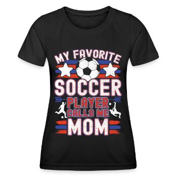 Soccer Maman Maman Soccer Maman Joueur de soccer - T-shirt sport Femme - noir - Devant - AI Model Female 172 light (172cm)