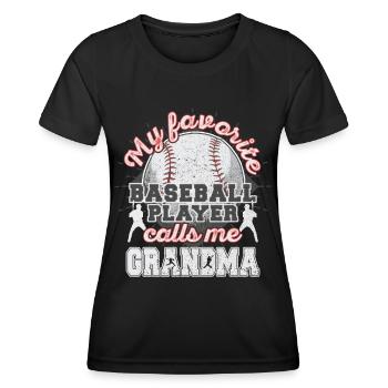 Grand-mère de baseball Grand-mère Joueuse de baseball Grand-mère - T-shirt sport Femme - noir - Devant - AI Model Female 172 light (172cm)