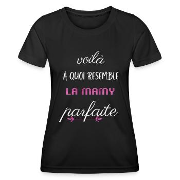 t shirt mamy parfaite - T-shirt sport Femme - noir - Devant - AI Model Female 172 light (172cm)