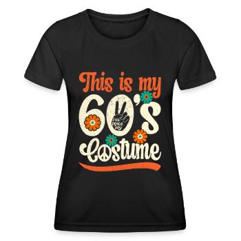 Costume de fête des années 60 des années 1960 des années soixante - T-shirt sport Femme - noir - Devant - AI Model Female 172 light (172cm)