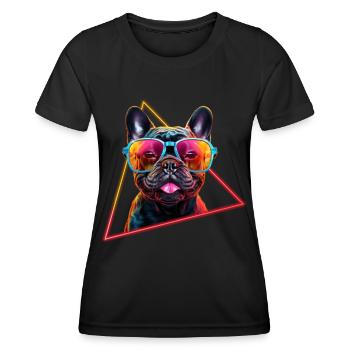 French Bulldog With Sunglasses - Women's Functional T-Shirt - black - Front - AI Model Female 172 light (172cm)