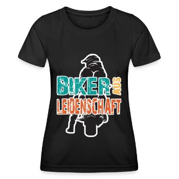 Motorrad Motorradfahrer Biker aus Leidenschaft - Frauen Funktions-T-Shirt - Schwarz - Vorne - AI Model Female 172 light (172cm)