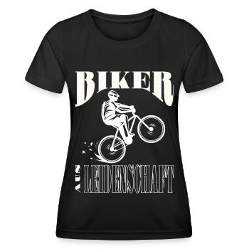 Fahrrad Mountainbike Biker aus Leidenschaft - Frauen Funktions-T-Shirt - Schwarz - Vorne - AI Model Female 172 light (172cm)
