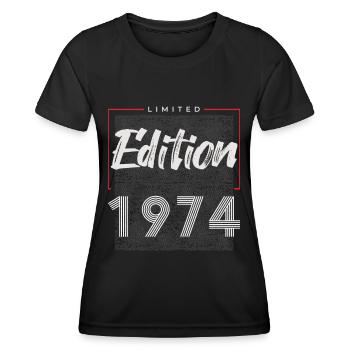 50. Geburtstag 1974 begrenzte Auflage - Frauen Funktions-T-Shirt - Schwarz - Vorne - AI Model Female 172 light (172cm)