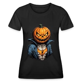 Halloween - Kürbis Grusel zur Walpurgisnacht - Frauen Funktions-T-Shirt - Schwarz - Vorne - AI Model Female 172 light (172cm)