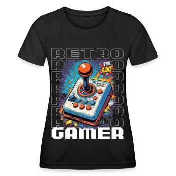 Retro Gamer Abenteuer Joystick - Frauen Funktions-T-Shirt - Schwarz - Vorne - AI Model Female 172 light (172cm)