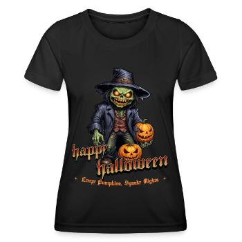 Zombie Joyeux Halloween Citrouilles effrayantes - T-shirt sport Femme - noir - Devant - AI Model Female 172 light (172cm)