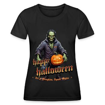 Zombie Joyeux Halloween Citrouilles effrayantes - T-shirt sport Femme - noir - Devant - AI Model Female 172 light (172cm)