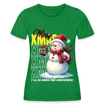 Noël Joyeux Noël Bonhomme de neige - T-shirt sport Femme - vert - Devant - AI Model Female 172 dark (172cm)