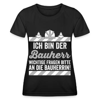 Ich bin der Bauherr - Frauen Funktions-T-Shirt - Schwarz - Vorne - AI Model Female 172 light (172cm)