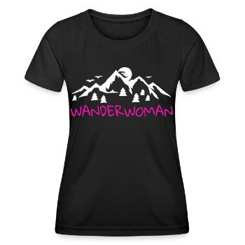 Wander Woman Hiking Geschenkidee - Frauen Funktions-T-Shirt - Schwarz - Vorne - AI Model Female 172 light (172cm)