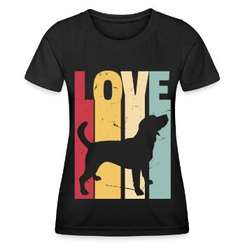 Beagle Love Dog Retro Vintage - Women's Functional T-Shirt - black - Front - AI Model Female 172 light (172cm)