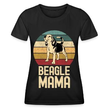Beagle Mama Dog Retro Vintage - Women's Functional T-Shirt - black - Front - AI Model Female 172 light (172cm)