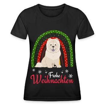 Chow Chow Christmas - Women's Functional T-Shirt - black - Front - AI Model Female 172 light (172cm)